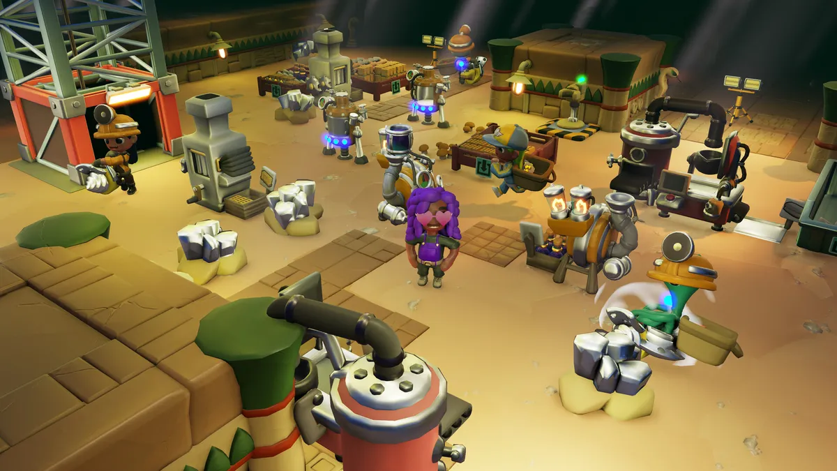 A Go-Go Town! mayor riding through an automated town